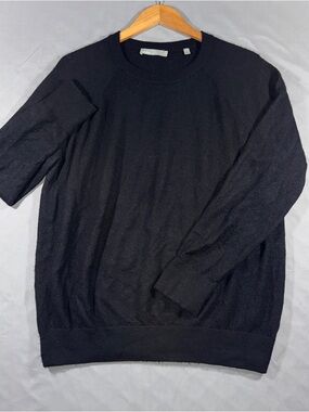 Vince Sweater Mens Small Black 100% Cashmere Crewneck Lightweight Knit Pullover